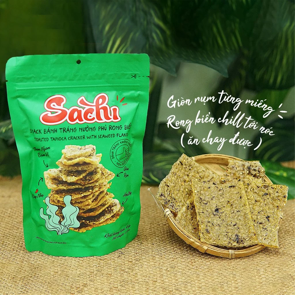Snack bánh tráng nướng Sachi phủ rong biển